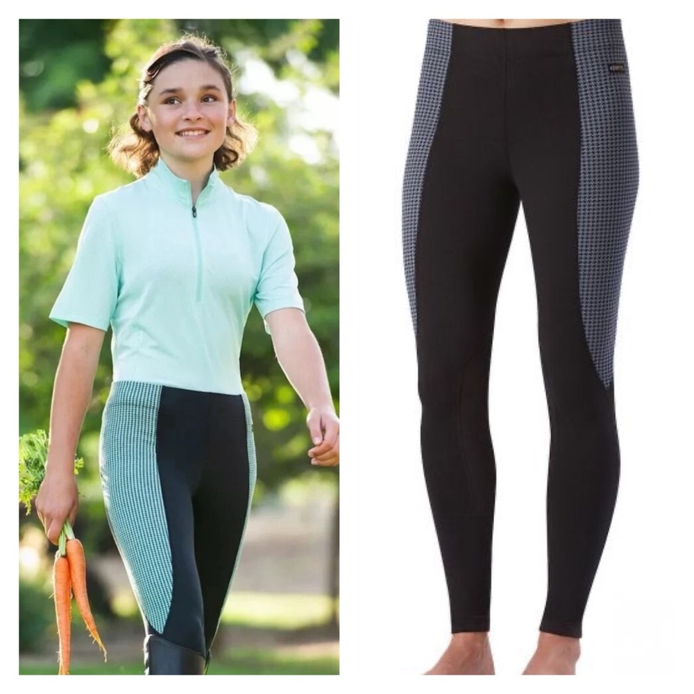 Kerrits Girls Suede Knee Patch Performance Tight Equestrian Pants Leggings. 20